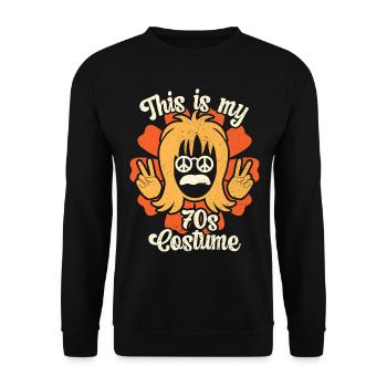 70s Party Seventies 1970s Disco Costume - Sweat-shirt Unisexe - noir - Devant - Alina (178cm) & Michal (187cm)