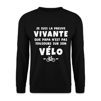 Preuve vivante : papa n'est pas que cycliste - Sweat-shirt Unisexe - noir - Devant - Alina (178cm) & Michal (187cm)