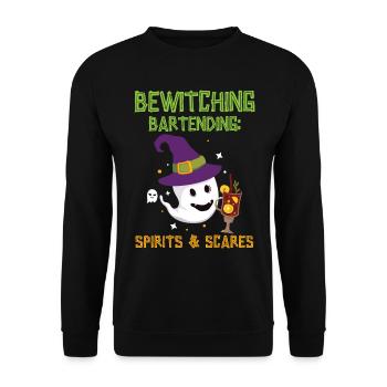 Verhexendes Bartending: Geister & Schrecken Hallow - Unisex Pullover - Schwarz - Vorne - Alina (178cm) & Michal (187cm)