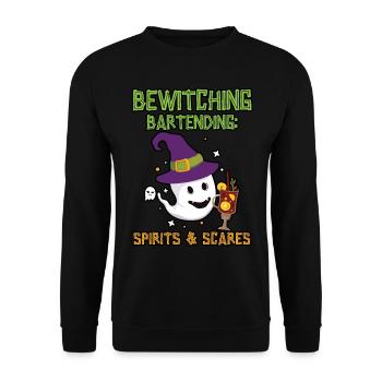 Barman envoûtant : fantômes et croque-mitaine - Sweat-shirt Unisexe - noir - Devant - Alina (178cm) & Michal (187cm)
