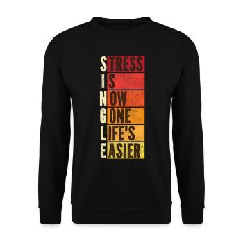 Le stress de la fête de divorce heureuse est maintenant - Sweat-shirt Unisexe - noir - Devant - Alina (178cm) & Michal (187cm)
