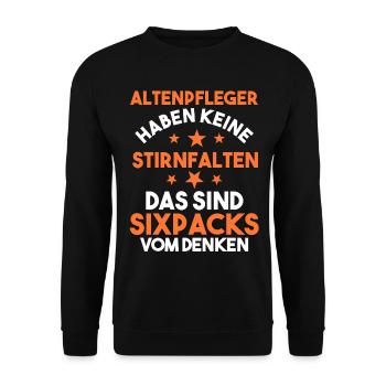 Pflege Pflegekraft Altenpfleger - Unisex Pullover - Schwarz - Vorne - Alina (178cm) & Michal (187cm)