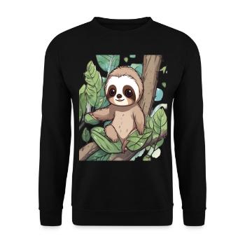 Paresseux Paresseux Paresseux Bébé Paresseux Drôle - Sweat-shirt Unisexe - noir - Devant - Alina (178cm) & Michal (187cm)