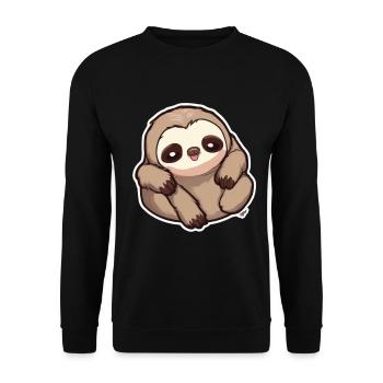 Paresseux Paresseux Paresseux Bébé Paresseux Drôle - Sweat-shirt Unisexe - noir - Devant - Alina (178cm) & Michal (187cm)