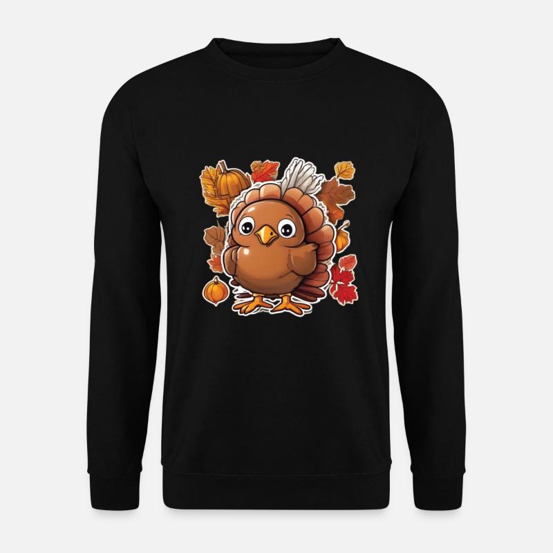 Thanksgiving Truthahn Herbst Erntedankfest - Unisex Pullover - Schwarz