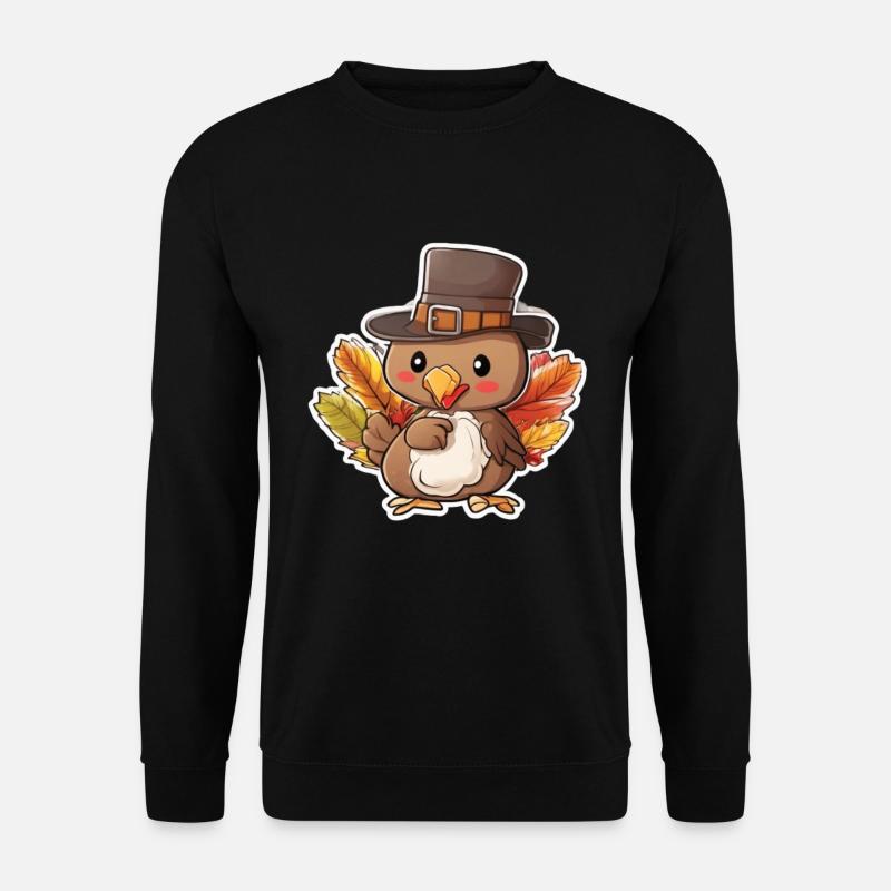 Thanksgiving Truthahn Herbst Erntedankfest - Unisex Pullover - Schwarz