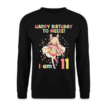 Anime Mandga K-Pop KPop Girl 11e anniversaire - Sweat-shirt Unisexe - noir - Devant - Alina (178cm) & Michal (187cm)