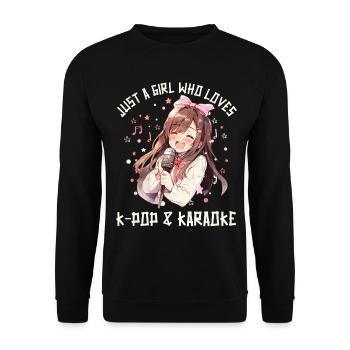Juste une fille qui aime l’anime, la K-Pop et le karaoké - Sweat-shirt Unisexe - noir - Devant - Alina (178cm) & Michal (187cm)