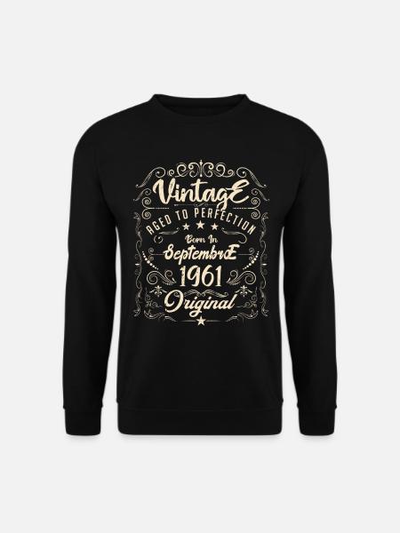 Geboren im September 1961. Geburtstag September 1961. - Unisex Pullover - Schwarz