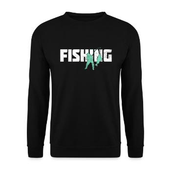 Angling - Unisex Sweatshirt - black - Front - Alina (178cm) & Michal (187cm)