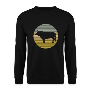 Stier - Unisex Pullover - Schwarz - Vorne - Alina (178cm) & Michal (187cm)
