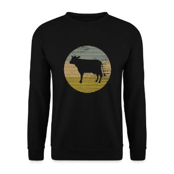 Cow - Unisex Sweatshirt - black - Front - Alina (178cm) & Michal (187cm)
