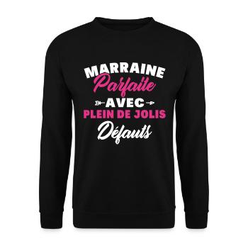 Marraine parfaite avec plein de jolis défauts - Sweat-shirt Unisexe - noir - Devant - Alina (178cm) & Michal (187cm)