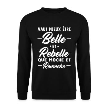 Belle et rebelle humour - Sweat-shirt Unisexe - noir - Devant - Alina (178cm) & Michal (187cm)