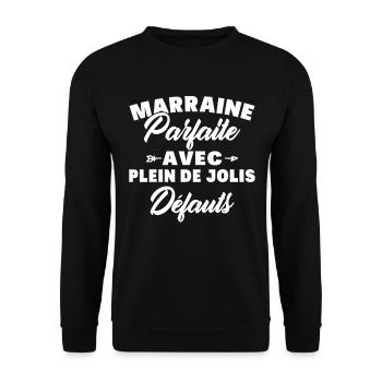 Marraine parfaite avec plein de jolis défauts - Sweat-shirt Unisexe - noir - Devant - Alina (178cm) & Michal (187cm)