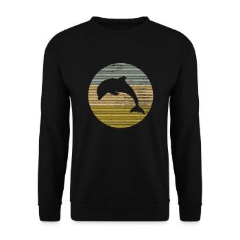 Delfin - Unisex Pullover - Schwarz - Vorne - Alina (178cm) & Michal (187cm)