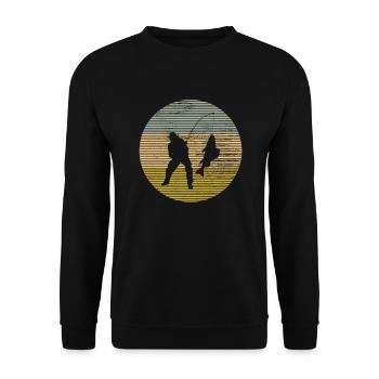 Angling - Unisex Sweatshirt - black - Front - Alina (178cm) & Michal (187cm)