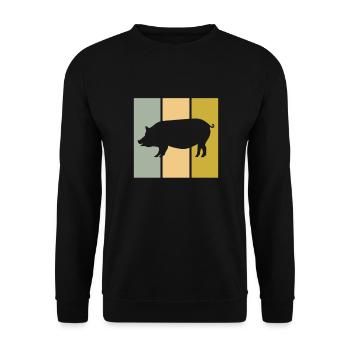 Cochon - Sweat-shirt Unisexe - noir - Devant - Alina (178cm) & Michal (187cm)