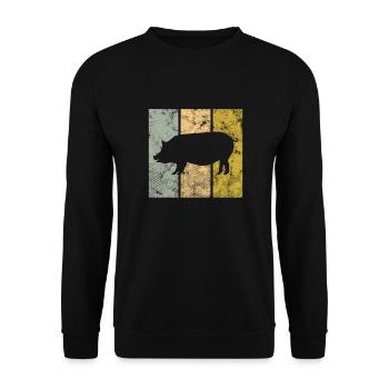 Cochon - Sweat-shirt Unisexe - noir - Devant - Alina (178cm) & Michal (187cm)