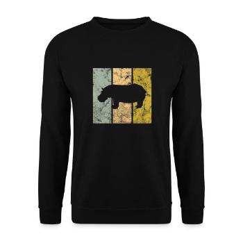 Nilpferd - Unisex Pullover - Schwarz - Vorne - Alina (178cm) & Michal (187cm)