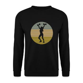 Fitness - Unisex Sweatshirt - black - Front - Alina (178cm) & Michal (187cm)