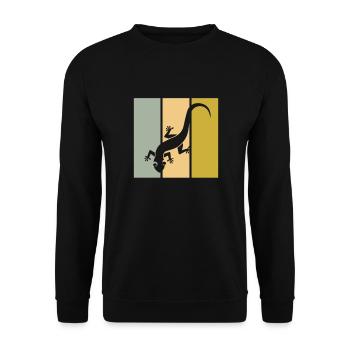Eidechse - Unisex Pullover - Schwarz - Vorne - Alina (178cm) & Michal (187cm)