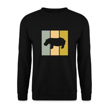Nilpferd - Unisex Pullover - Schwarz - Vorne - Alina (178cm) & Michal (187cm)