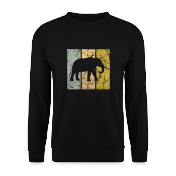 Elephant - Unisex Sweatshirt - black - Front - Alina (178cm) & Michal (187cm)