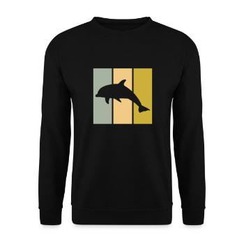 Delfin - Unisex Pullover - Schwarz - Vorne - Alina (178cm) & Michal (187cm)