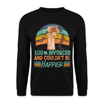 Happy Divorce Party 100% Divorced - Unisex Sweatshirt - black - Front - Alina (178cm) & Michal (187cm)