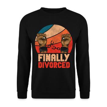 Happy Divorce Party Finally - Unisex Pullover - Schwarz - Vorne - Alina (178cm) & Michal (187cm)