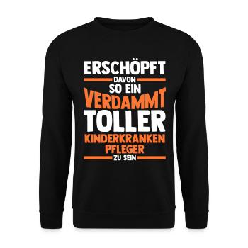 Pfleger Pflegekraft Kinderkrankenpfleger - Unisex Pullover - Schwarz - Vorne - Alina (178cm) & Michal (187cm)