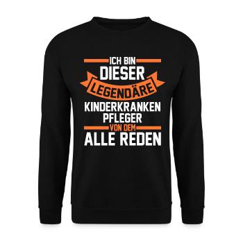Pfleger Pflegekraft Kinderkrankenpfleger - Unisex Pullover - Schwarz - Vorne - Alina (178cm) & Michal (187cm)