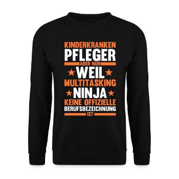 Pfleger Pflegekraft Kinderkrankenpfleger - Unisex Pullover - Schwarz - Vorne - Alina (178cm) & Michal (187cm)