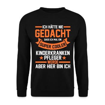 Pfleger Pflegekraft Kinderkrankenpfleger - Unisex Pullover - Schwarz - Vorne - Alina (178cm) & Michal (187cm)