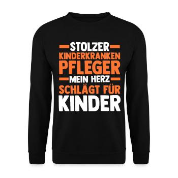 Pfleger Pflegekraft Kinderkrankenpfleger - Unisex Pullover - Schwarz - Vorne - Alina (178cm) & Michal (187cm)