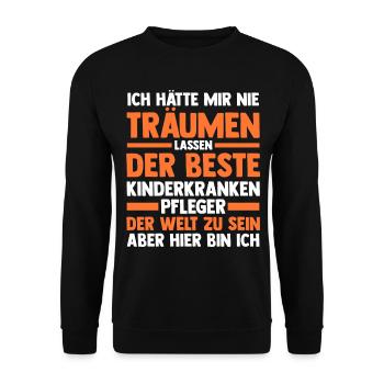 Pfleger Pflegekraft Kinderkrankenpfleger - Unisex Pullover - Schwarz - Vorne - Alina (178cm) & Michal (187cm)
