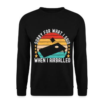 Cornhole Player Cornhole Board - Unisex Sweatshirt - black - Front - Alina (178cm) & Michal (187cm)