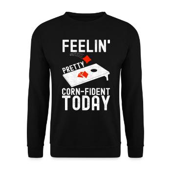 Cornhole Player Cornhole Board - Unisex Sweatshirt - black - Front - Alina (178cm) & Michal (187cm)