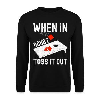 Cornhole Player Cornhole Board - Unisex Sweatshirt - black - Front - Alina (178cm) & Michal (187cm)