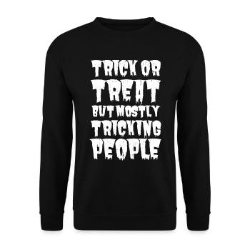 Cynisme d’Halloween: Trick or Treat Mostly Tricking - Sweat-shirt Unisexe - noir - Devant - Alina (178cm) & Michal (187cm)