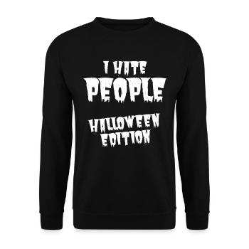 I Hate People Halloween Edition Saying Sarcasm - Unisex Sweatshirt - black - Front - Alina (178cm) & Michal (187cm)