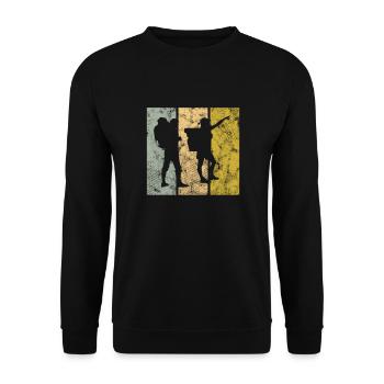 Wander - Unisex Sweatshirt - black - Front - Alina (178cm) & Michal (187cm)