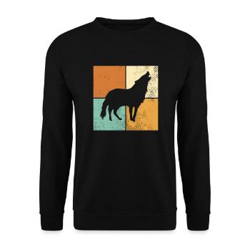 Wolf - Unisex Sweatshirt - black - Front - Alina (178cm) & Michal (187cm)