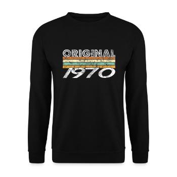 Original 1970 - Sweat-shirt Unisexe - noir - Devant - Alina (178cm) & Michal (187cm)