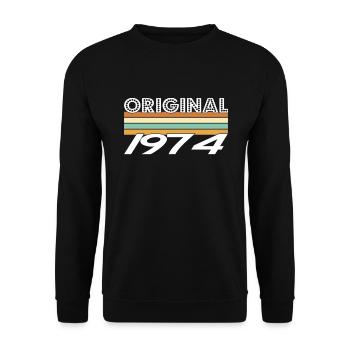 Original 1974 - Unisex Pullover - Schwarz - Vorne - Alina (178cm) & Michal (187cm)