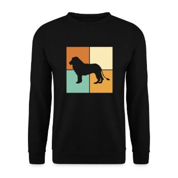 Löwe - Unisex Pullover - Schwarz - Vorne - Alina (178cm) & Michal (187cm)