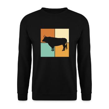 Stier - Unisex Pullover - Schwarz - Vorne - Alina (178cm) & Michal (187cm)