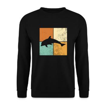 Delfin - Unisex Pullover - Schwarz - Vorne - Alina (178cm) & Michal (187cm)