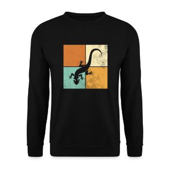 Eidechse - Unisex Pullover - Schwarz - Vorne - Alina (178cm) & Michal (187cm)